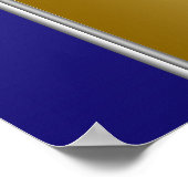 ブルーと金ゴールドクラウンプリンスベビーシャワーバナー ポスター (角)