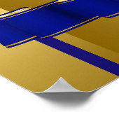 ブルーと金ゴールドクラウンプリンスベビーシャワー ポスター (角)