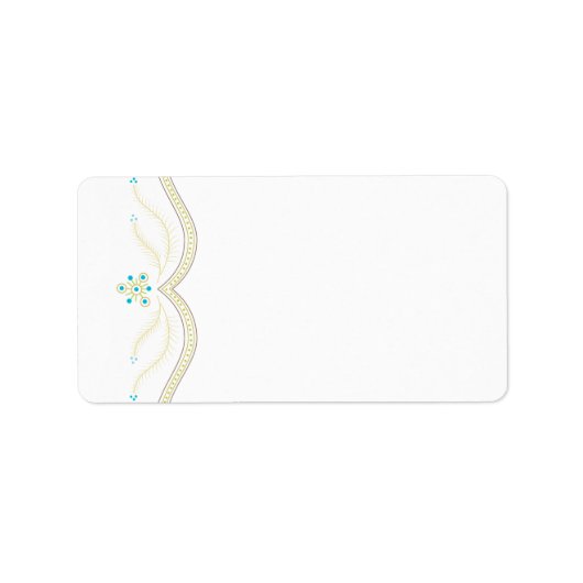 ブルーと金ゴールドクリスマス住所 シール (正面)