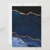 ブルーと金ゴールドグリッターアゲートと結婚大理石 サンキューカード (裏面)