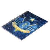 ブルーと金ゴールドグリッターアメリカンフットボール・チャンピオン ノートブック (左側)