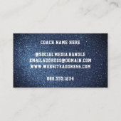 ブルーと金ゴールドグリッタースクールサッカーチームカラー 名刺 (裏面)