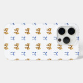 ブルーと金ゴールドコケットボウ Case-Mate iPhoneケース (裏面 (横))