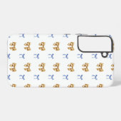 ブルーと金ゴールドコケットボウ SAMSUNG GALAXYケース (裏面横)