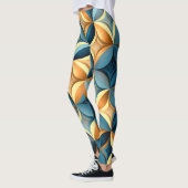 ブルーと金ゴールドジオヨガパンツ レギンス (左)