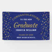 ブルーと金ゴールドスターズおめでとう卒業2022 横断幕 (横)