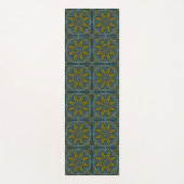 ブルーと金ゴールドスターポイントデコ ヨガマット (正面)