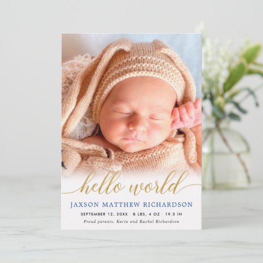 ブルーと金ゴールドハローワールド男の赤ちゃん発表 (スタンド正面)