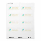 ブルーと金ゴールドバタフライエレガントビジネス ラベル (フルシート)