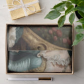 ブルーと金ゴールドフランスのロコココルセットデコページ 薄葉紙 (ギフト)