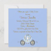 ブルーと金ゴールドプリンスベビーシャワー招待状 招待状 (裏面)