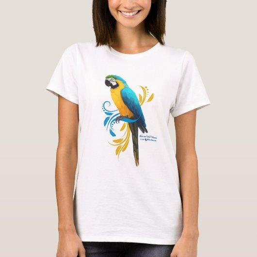 ブルーと金ゴールドマコーTシャツ Tシャツ (正面)