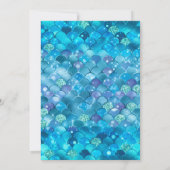 ブルーと金ゴールドマーメイドはかりで測21歳の誕生日 招待状 (裏面)