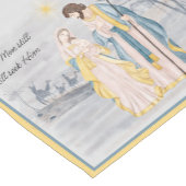 ブルーと金ゴールドメアリー、ジョセフ、イエスホリデー ショートテーブルランナー (コーナー)