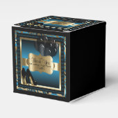 ブルーと金ゴールドメタリック – 00誕生日 | DIY文字 フェイバーボックス (正面サイド)