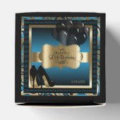 ブルーと金ゴールドメタリック – 00誕生日 | DIY文字 フェイバーボックス (上部)