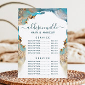 ブルーと金ゴールドモダンの液体インクのサービス価格 メニュー