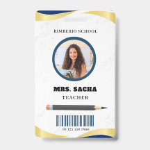 ブルーと金ゴールドモダン先生ポートレート会社