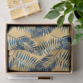 ブルーと金ゴールドレオパードデザイン11 薄葉紙 (ギフト)