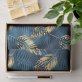 ブルーと金ゴールドレオパードデザイン14 薄葉紙 (ギフト)