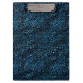 ブルーと金ゴールドレオパードデザイン3 クリップボード (正面)