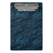 ブルーと金ゴールドレオパードデザイン3 ミニクリップボード (正面)