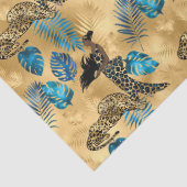 ブルーと金ゴールドレオパードデザイン7ティッシュペーパー 薄葉紙 (詳細)