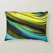 ブルーと金ゴールド抽象芸術シルクとサテン転が アクセントクッション (裏面)