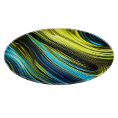 ブルーと金ゴールド抽象芸術シルクとサテン転が カッティングボード (角)