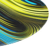 ブルーと金ゴールド抽象芸術シルクとサテン転が カッティングボード (角)