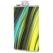 ブルーと金ゴールド抽象芸術シルクとサテン転が フラスク (左)