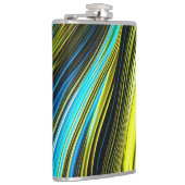 ブルーと金ゴールド抽象芸術シルクとサテン転が フラスク (右)