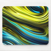 ブルーと金ゴールド抽象芸術シルクとサテン転が マウスパッド (正面)