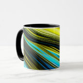 ブルーと金ゴールド抽象芸術シルクとサテン転が マグカップ (正面左)