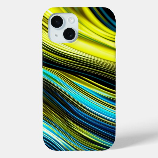 ブルーと金ゴールド抽象芸術シルクとサテン転が Case-Mate iPhoneケース (裏面)