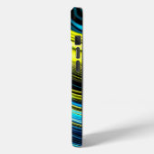 ブルーと金ゴールド抽象芸術シルクとサテン転が Case-Mate iPhoneケース (裏面 / 左)