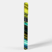 ブルーと金ゴールド抽象芸術シルクとサテン転が Case-Mate iPhoneケース (裏面 / 右)