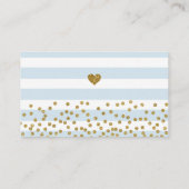 ブルーと金ゴールド男の赤ちゃんおむつラッフルチケットカード エンクロージャーカード (裏面)