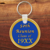 ブルーと金ゴールド第50類懇親会党の好意 キーホルダー (裏面)