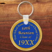 ブルーと金ゴールド第50類懇親会党の好意 キーホルダー (正面)