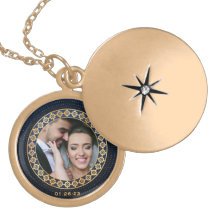 ブルーと金ゴールド結婚のネックレス