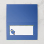 ブルーと金ゴールド結婚サッカー プレイスカード (外部開封)