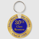 ブルーと金ゴールド30年高校懇親会アイディア キーホルダー