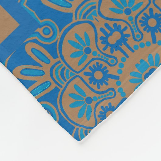 ブルーと銅の部族フリースブランケット フリースブランケット (角)