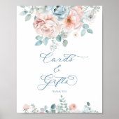 ブルーなもの ブライダルシャワーのカードとギフト ポスター (正面)