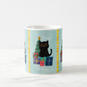 ブルーなクリスマスの黒猫コーヒー コーヒーマグカップ (中央)