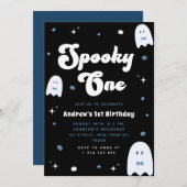 ブルーなゴーストがキュートなハロウィン生誕祭1周年 招待状 (正面/裏面)