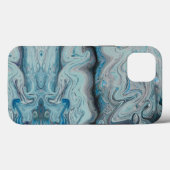 ブルーな抽象的大理石のiPhone 13ケース Case-Mate iPhoneケース (裏面 (横))