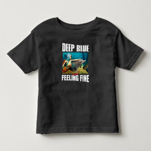 ブルーな気分の人魚とイルカの海洋アート トドラーTシャツ