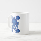 ブルーな70年代風スタイリングサークル コーヒーマグカップ (正面左)